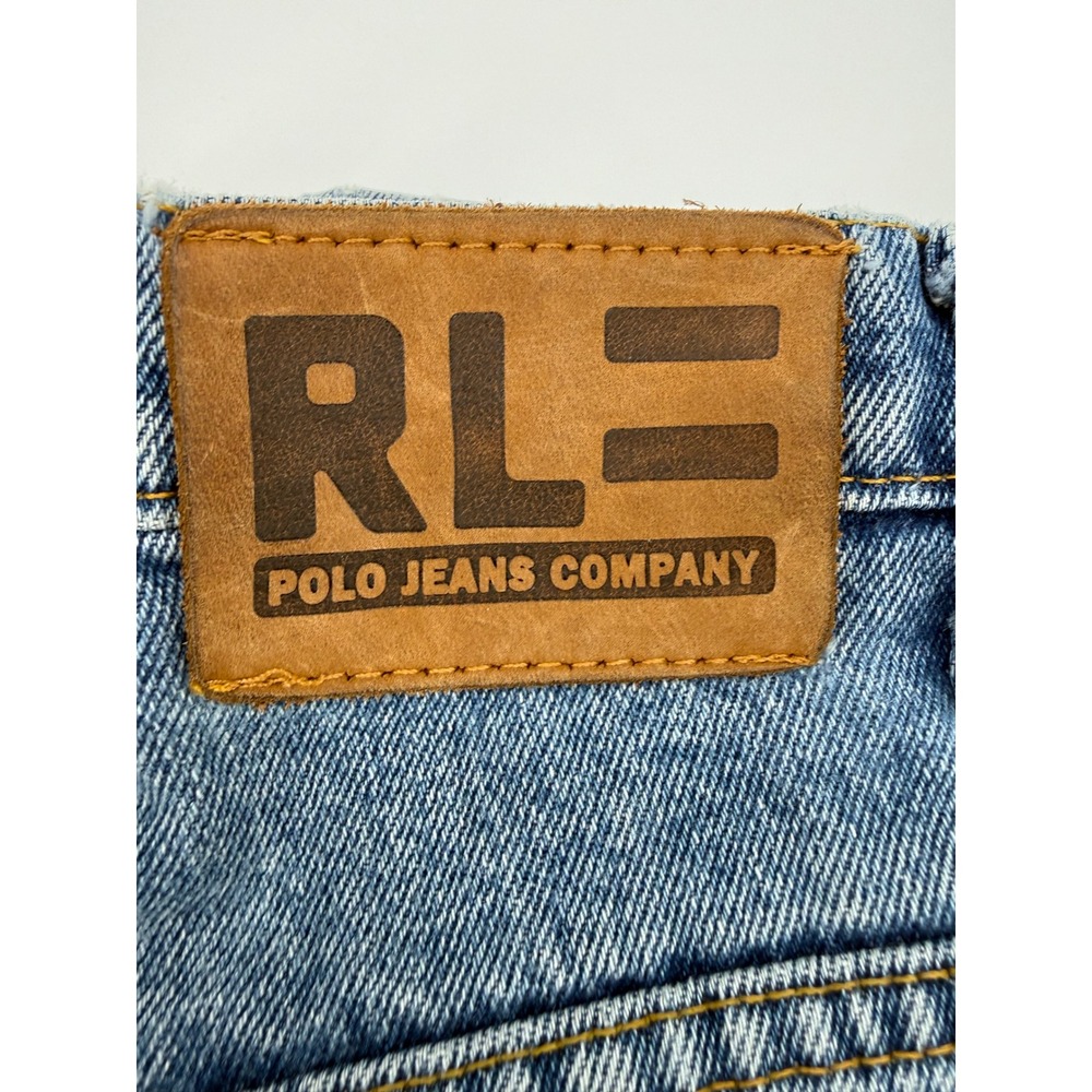 Vintage Polo Ralph Lauren Jeans Mens 33x32 Blue Banner Wide Leg Baggy Y2K - Picture 3 of 11